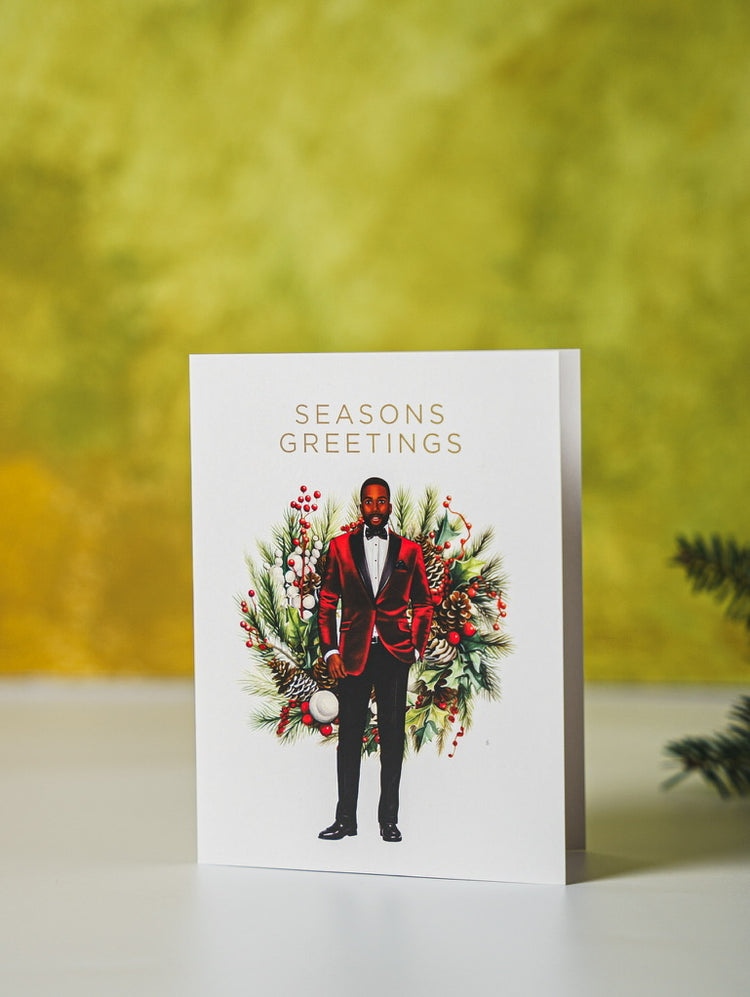Season's Greetings Christmas Card- Christmas Card for Men