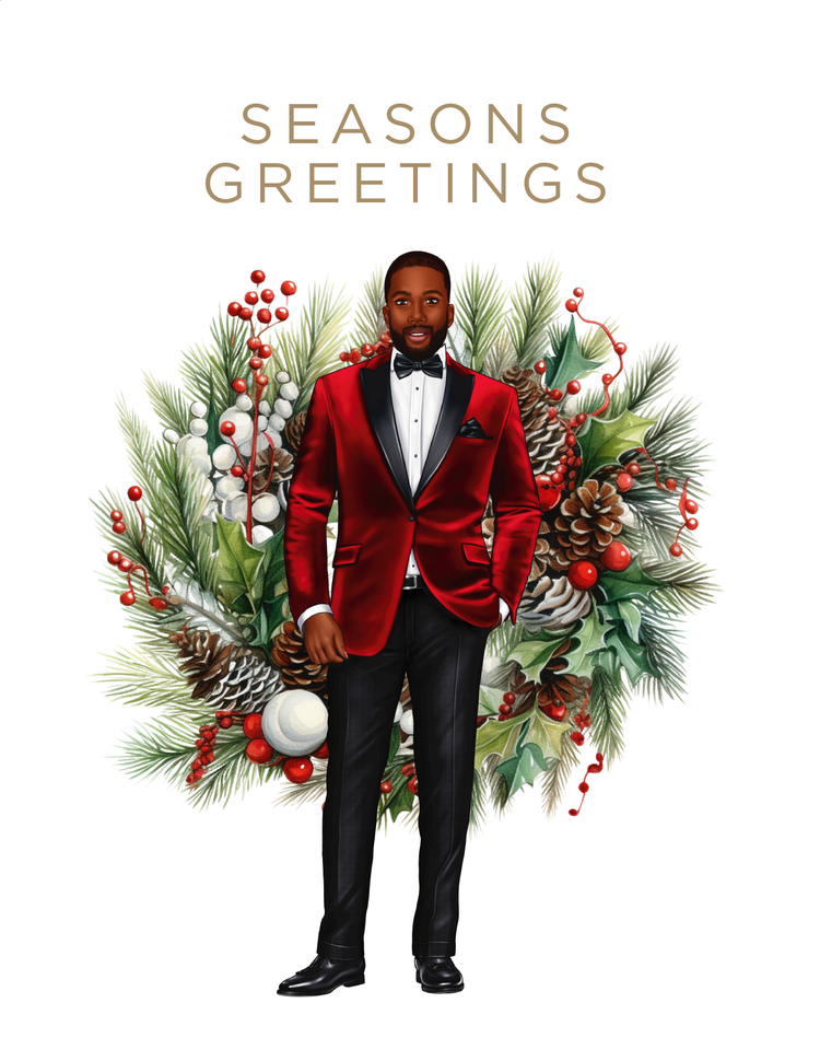 Season's Greetings Christmas Card- Christmas Card for Men