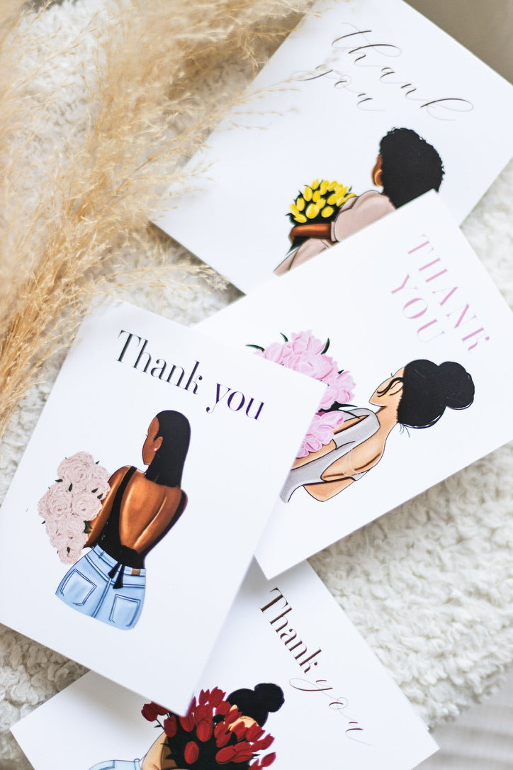 Black Woman 'Thank You' Card Set (Pack of 8)