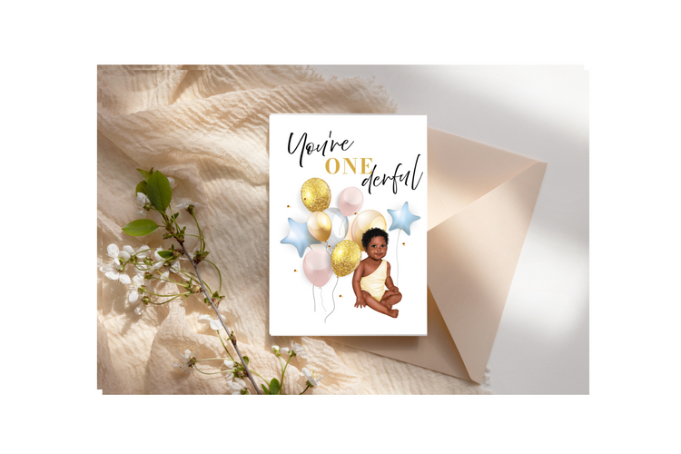 First Birthday Card - You're ONEderful