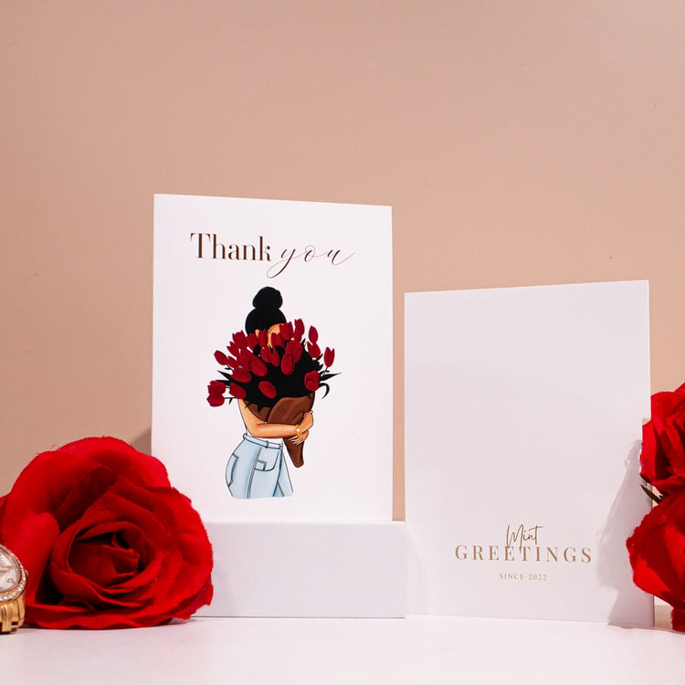 Thank You Bouquet Card for Her | Red Tulip Appreciation Card