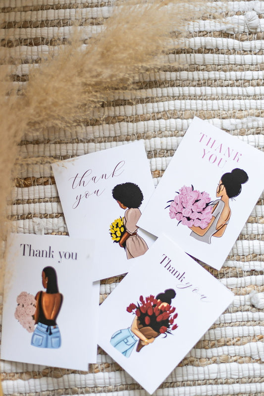 Black Woman 'Thank You' Card Set (Pack of 8)