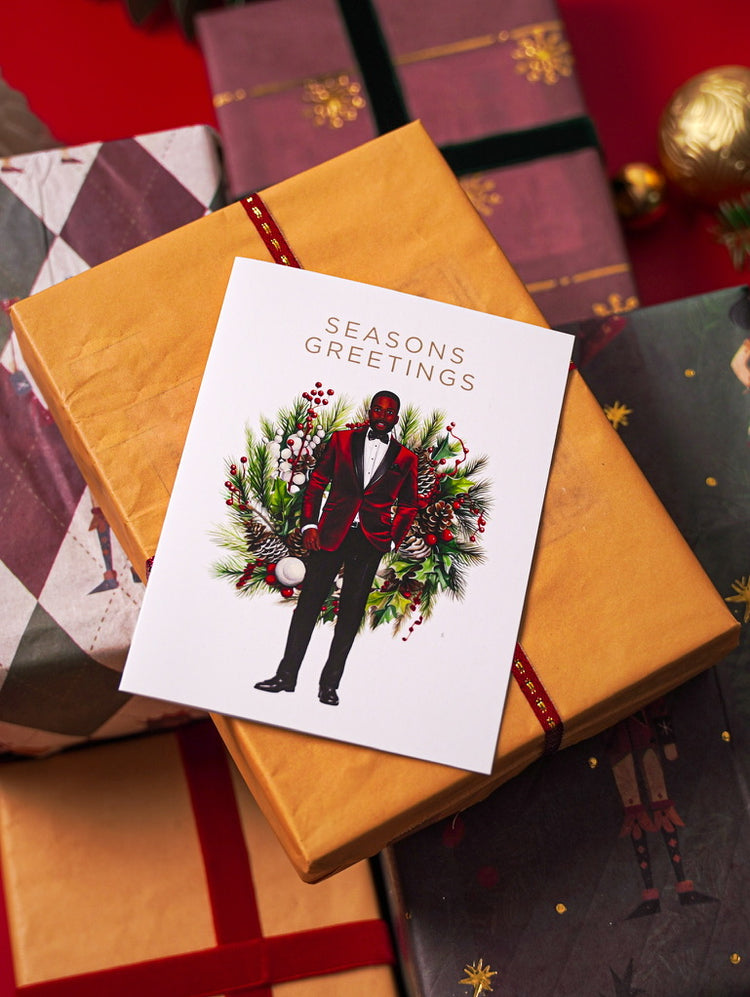 Season's Greetings Christmas Card- Christmas Card for Men