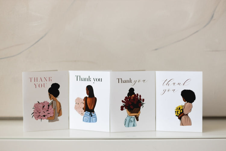 Black Woman 'Thank You' Card Set (Pack of 8)