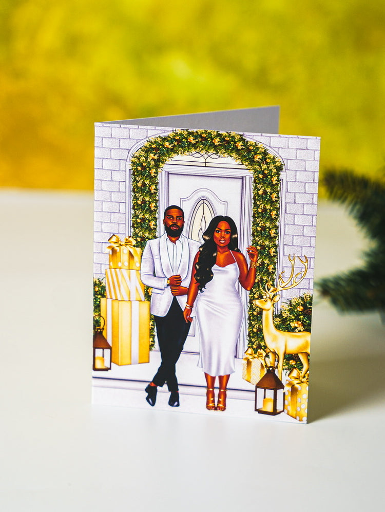 Black Couple - Christmas Greeting Card