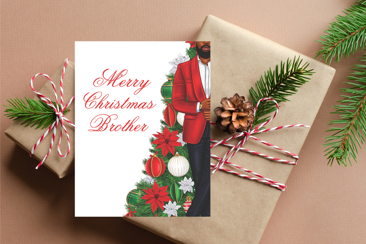 Merry Christmas Brother – Sophisticated Christmas Greeting Card
