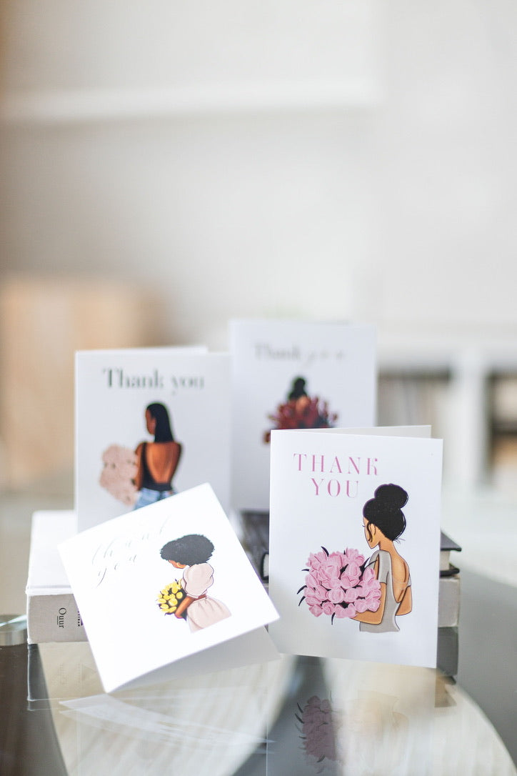 Black Woman 'Thank You' Card Set (Pack of 8)