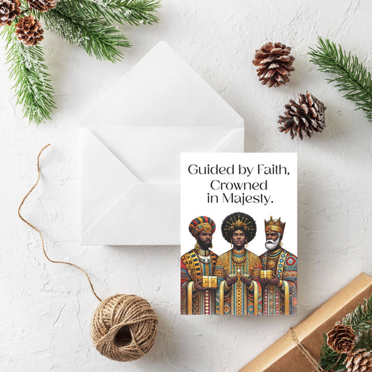 Guided by Faith, Crowned in Majesty – Three Kings Christmas Card
