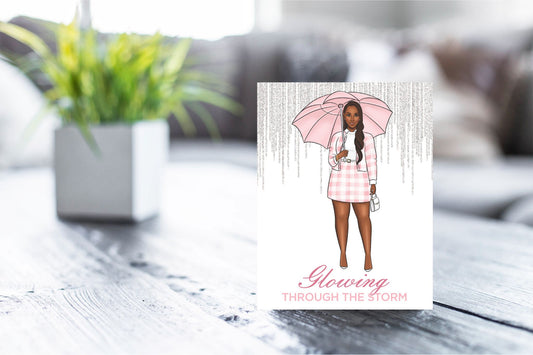Glowing Through the Storm Greeting Card – Elegant Encouragement Card for Her